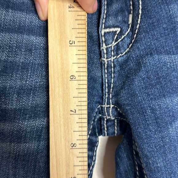 Miss Me ladies bootcut denim jeans with studded bling gem pockets size 27 - Picture 9 of 15